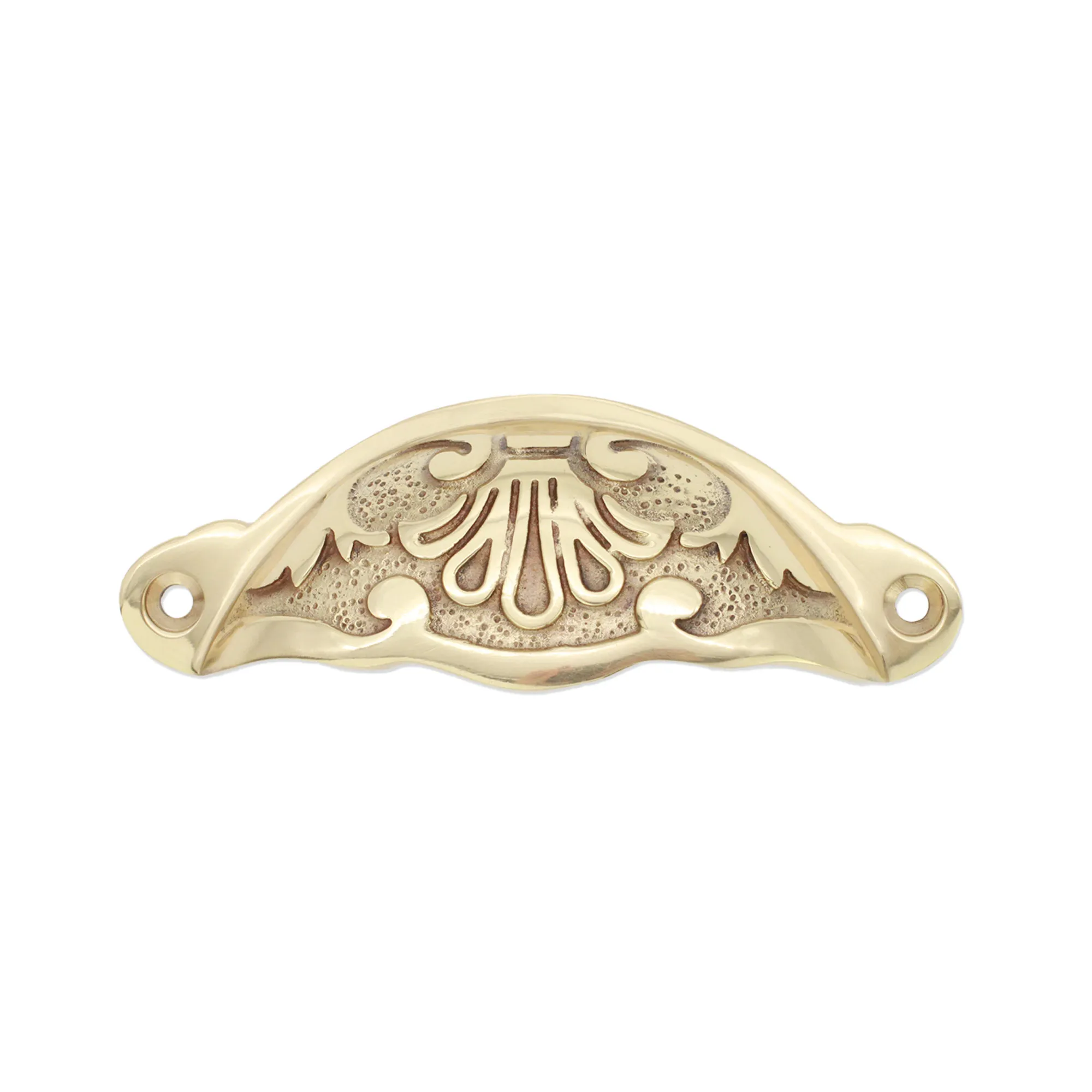 Floral Brass Cup Pull Handle – Shell Design